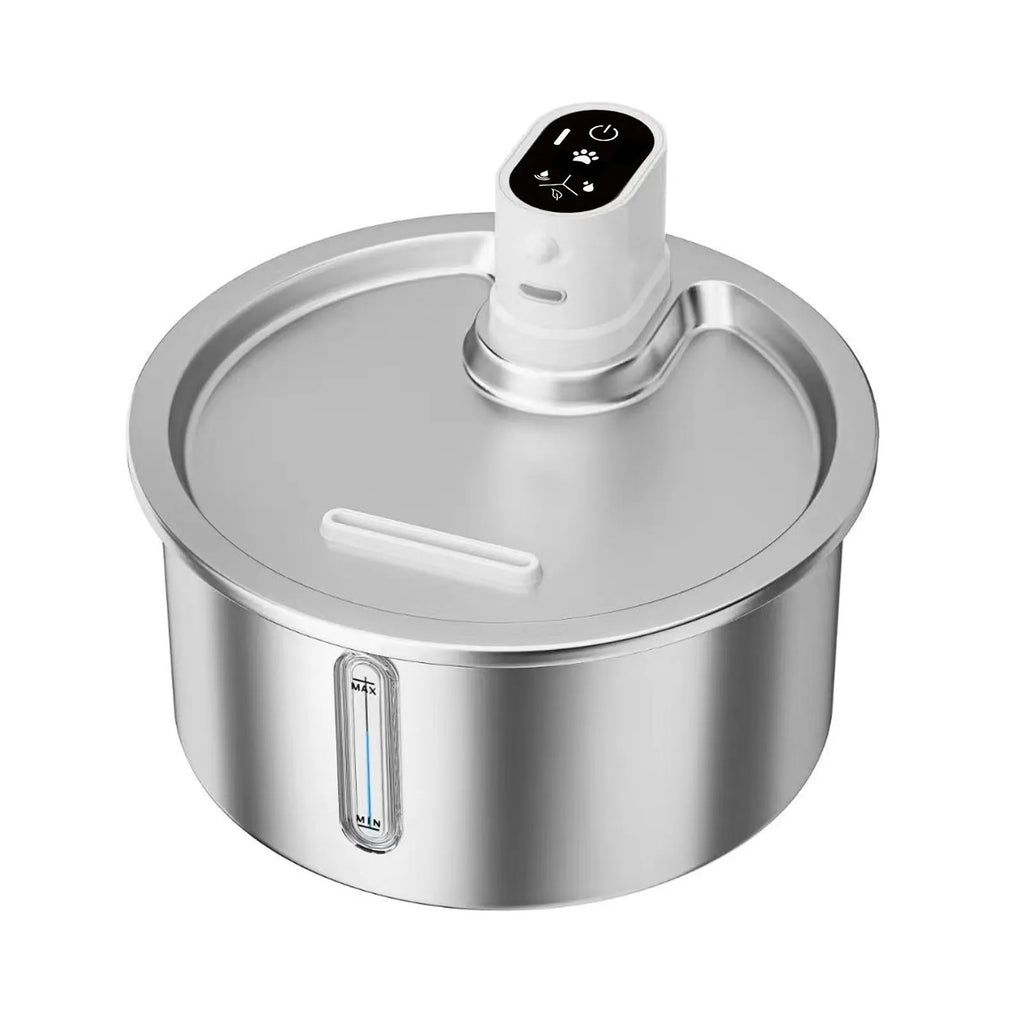 Stainless steel pet water fountain with constant temperature base for cats and dogs