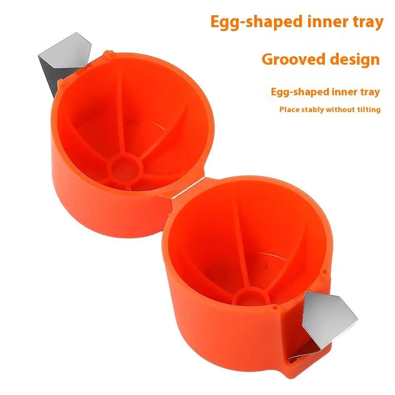 Egg shell opener kitchen gadget stainless steel PP plastic lightweight 35g pink