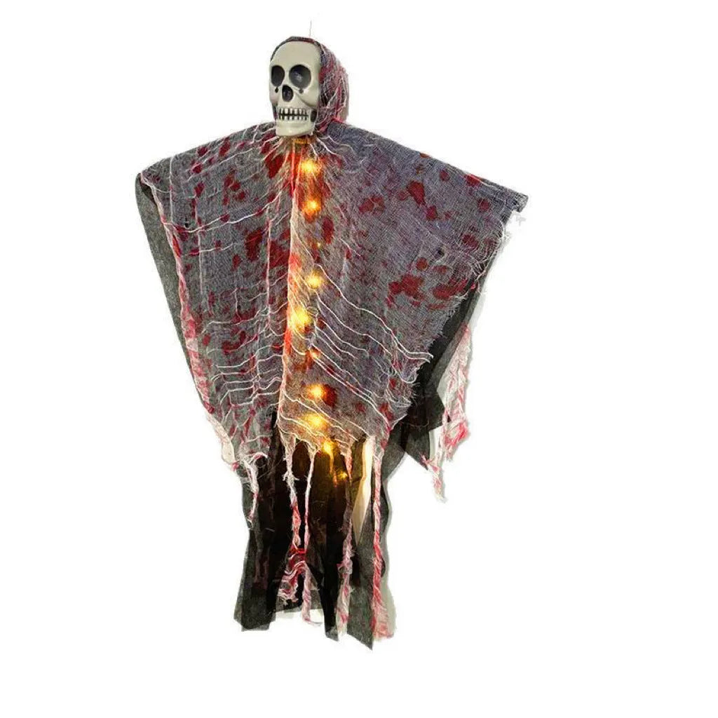 Halloween blood-dyed luminous skull hanging ghost plastic decoration for outdoor and indoor display