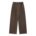 Loose high waist wide-leg trousers in black, women’s polyester straight-leg casual pants