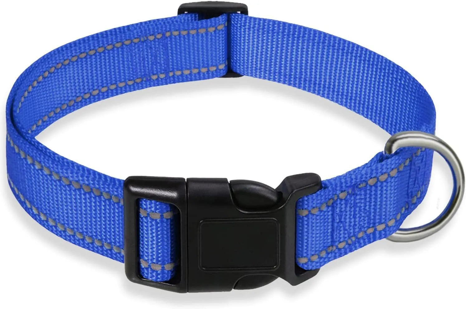 Adjustable nylon dog chest strap collar in black, blue, red, green, orange, purple, and lake blue