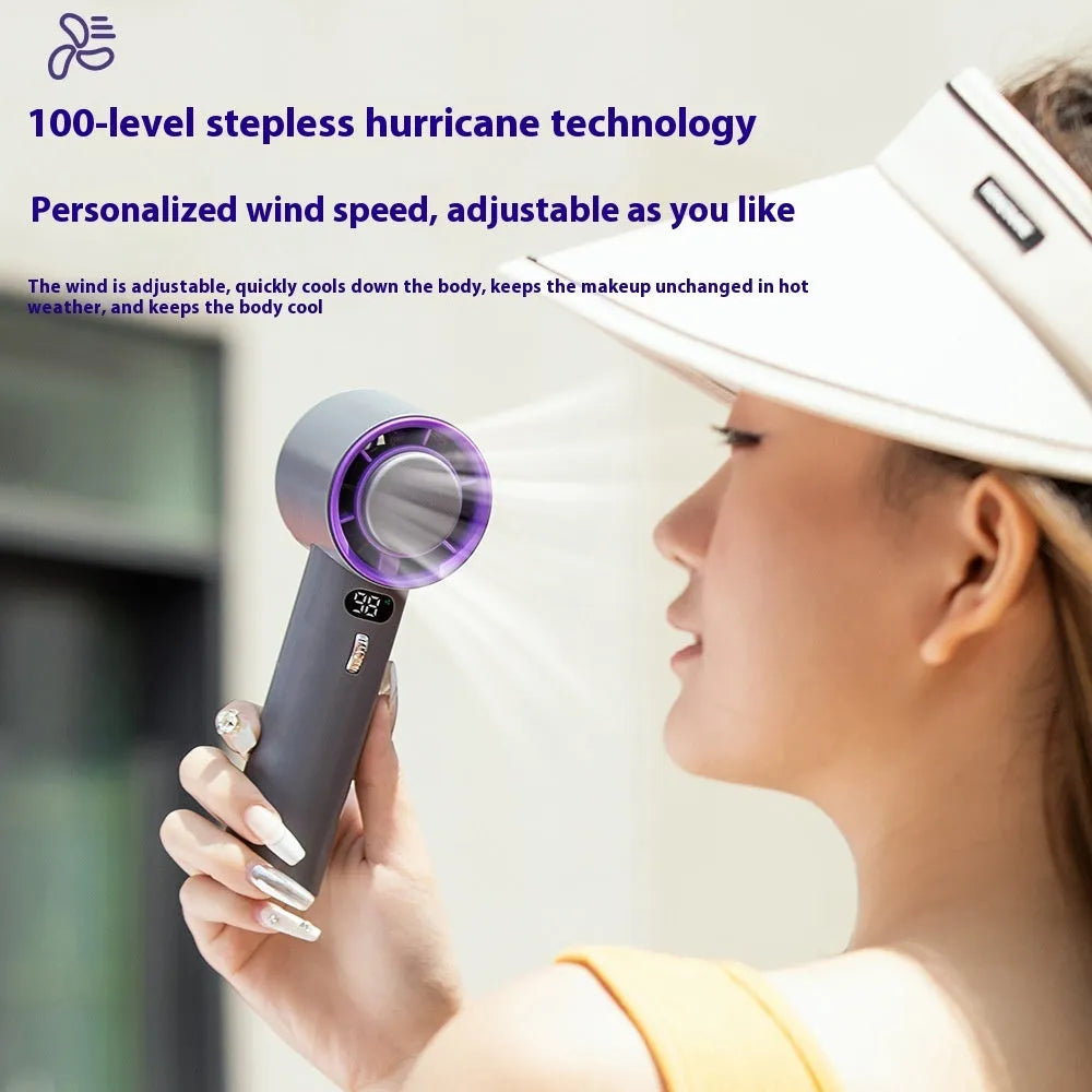 Portable handheld turbo fan with semiconductor refrigeration 3000mAh battery white cold compress