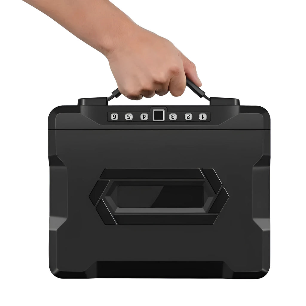 L12 Mechanical 6500G portable steel safe box with combination lock dial.