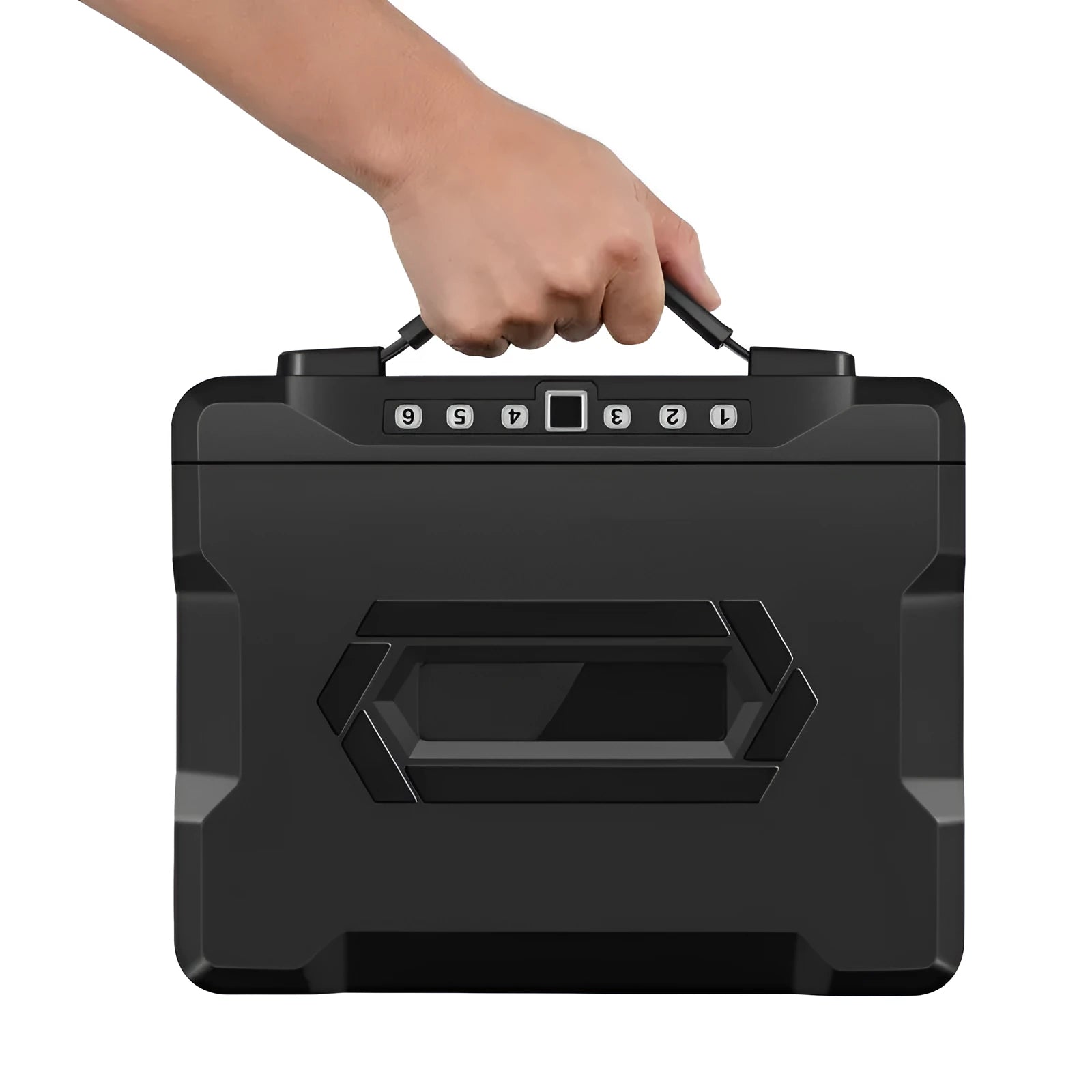 L12 Mechanical 6500G portable steel safe box with combination lock dial.