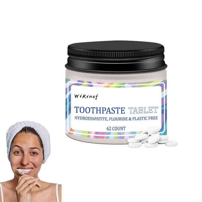 TP19 solid toothpaste tablets pack with 62 disposable cleaning tablets for portable oral hygiene