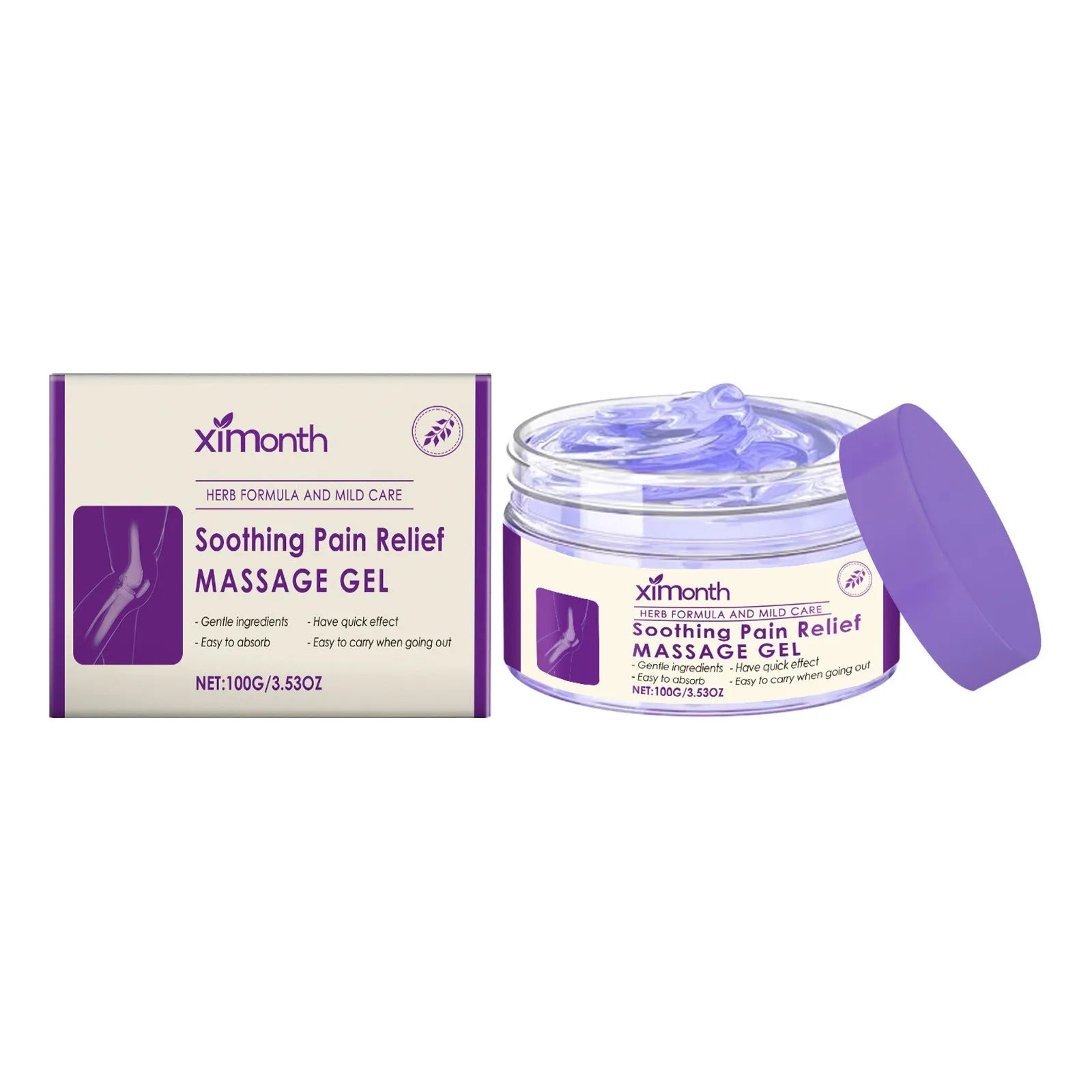 100g container of body massage gel for joint and knee care on a plain background.