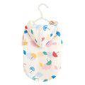 Colourful cartoon umbrella pattern dog raincoat with hood and velcro closures
