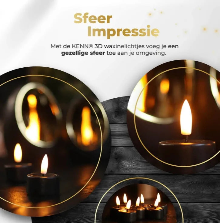 Four black LED tealight candles showing 4.1cm diameter and 5cm height dimensions