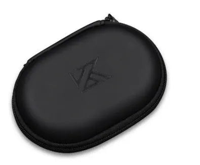 Black oval leather earphone storage bag designed for EDX PRO and compatible audio models