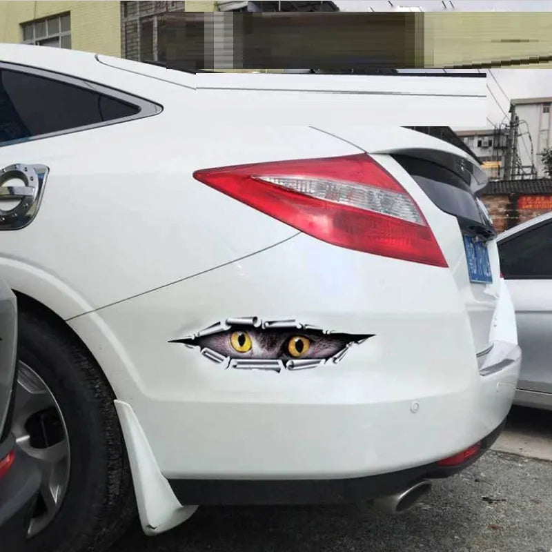 3D car bumper sticker with Eagle Eye or Tiger Eye design measuring 10x35 cm