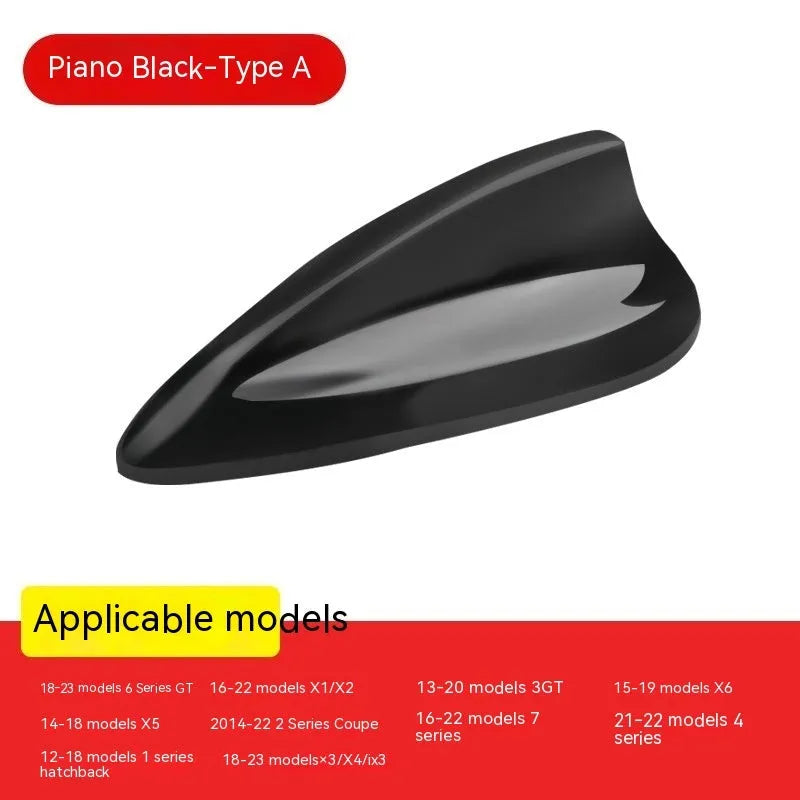 BMW shark fin antenna cover in carbon fibre drill pattern finish on a car roof