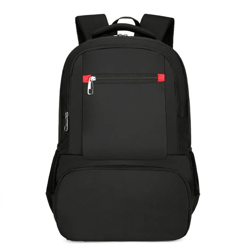 Light grey Oxford cloth insulated backpack with curved shoulder straps and front organisation compartments.