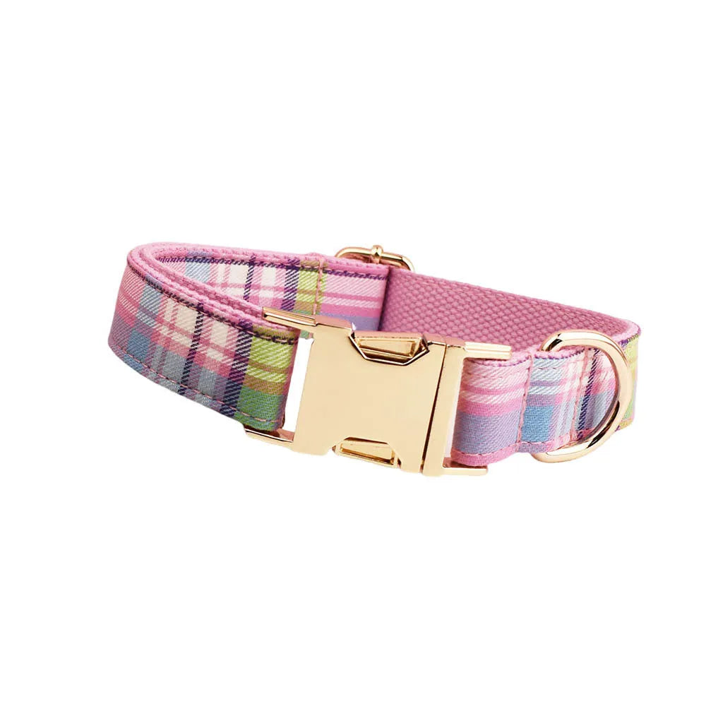 Qicaigei four-piece dog set with cloth collar leash bow and vest