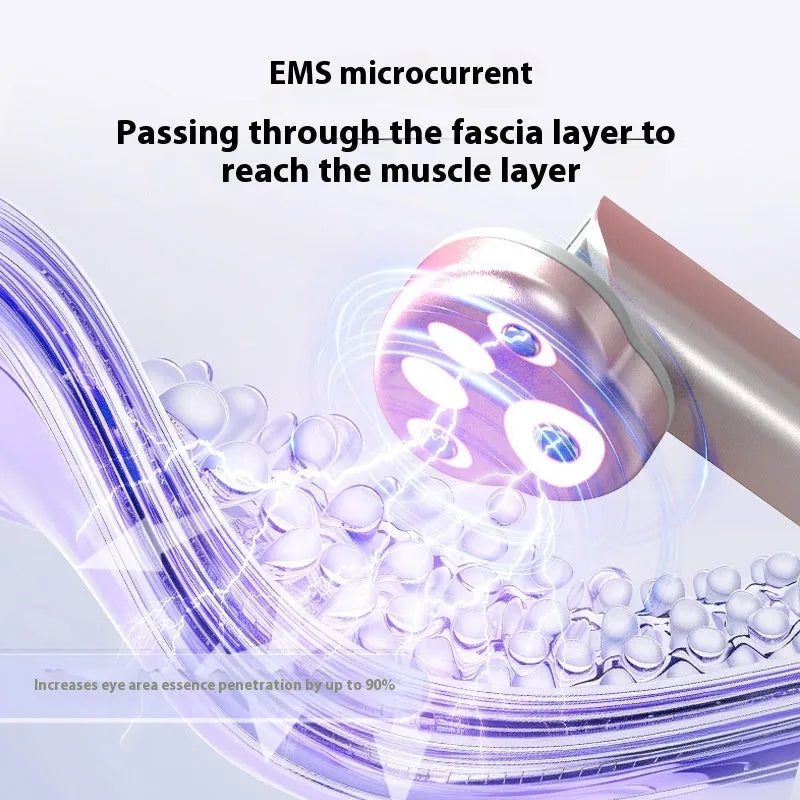 Gradient pink Cat's Paw Eye Beautification Instrument with micro-current vibration and colour light therapy functions