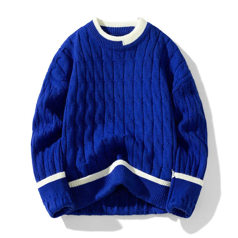 Men's two piece loose pullover sweater set in modal acrylic blend for autumn winter