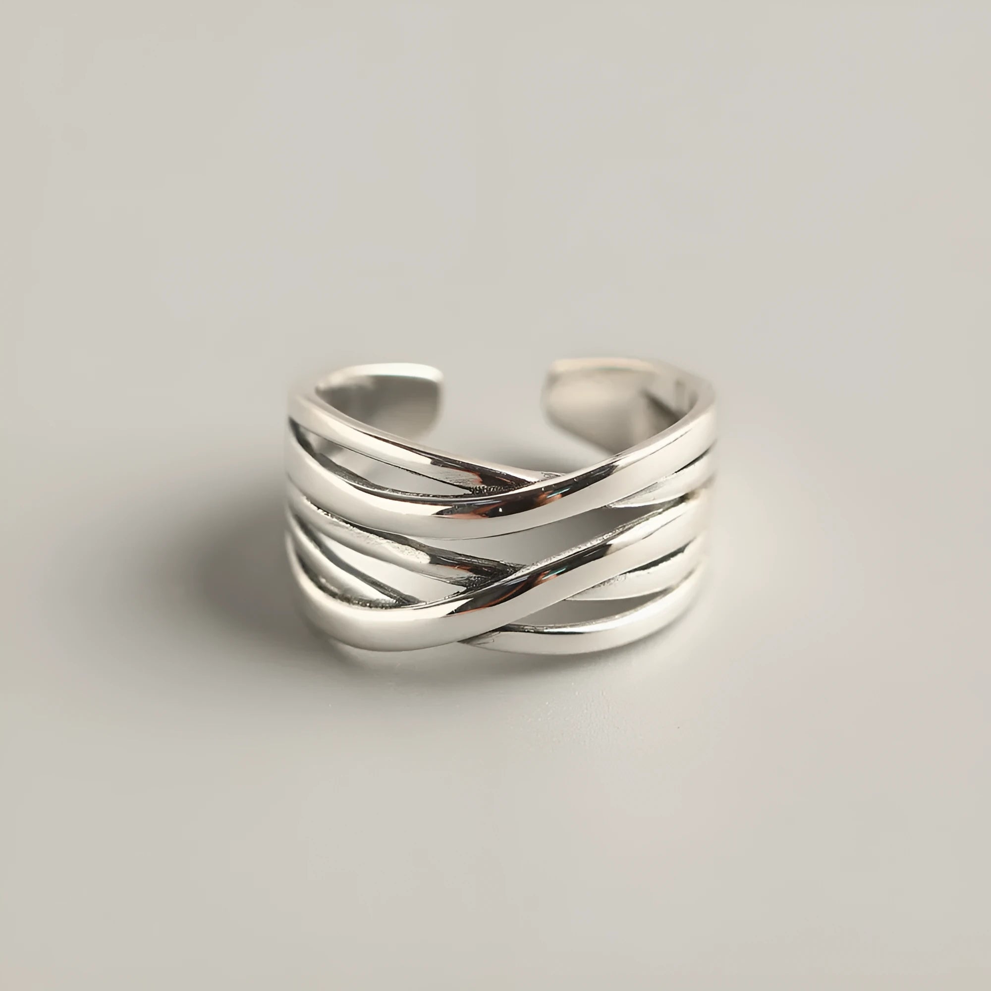 S925 sterling silver vintage weave ring for women, retro silver finish, handcrafted weave band