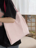 Canvas multi-layer tote bag with shoulder strap, black gray plaid colour, 24cm strap height, cotton thickening fabric