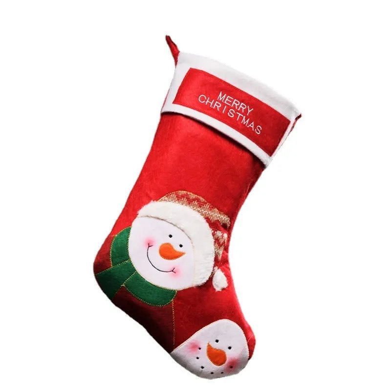 Non-woven fabric Christmas candy bag hanging decoration with elk, elderly man, and snowman designs
