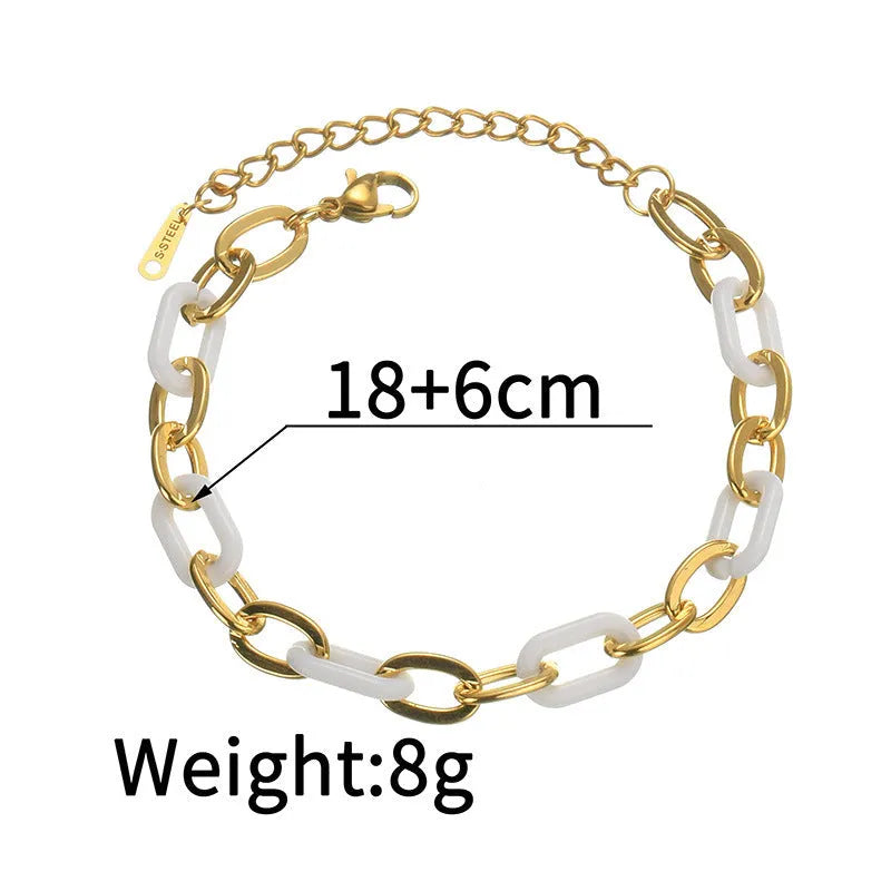 Women's stainless steel resin bracelet with double layered loving heart design in electroplated finish