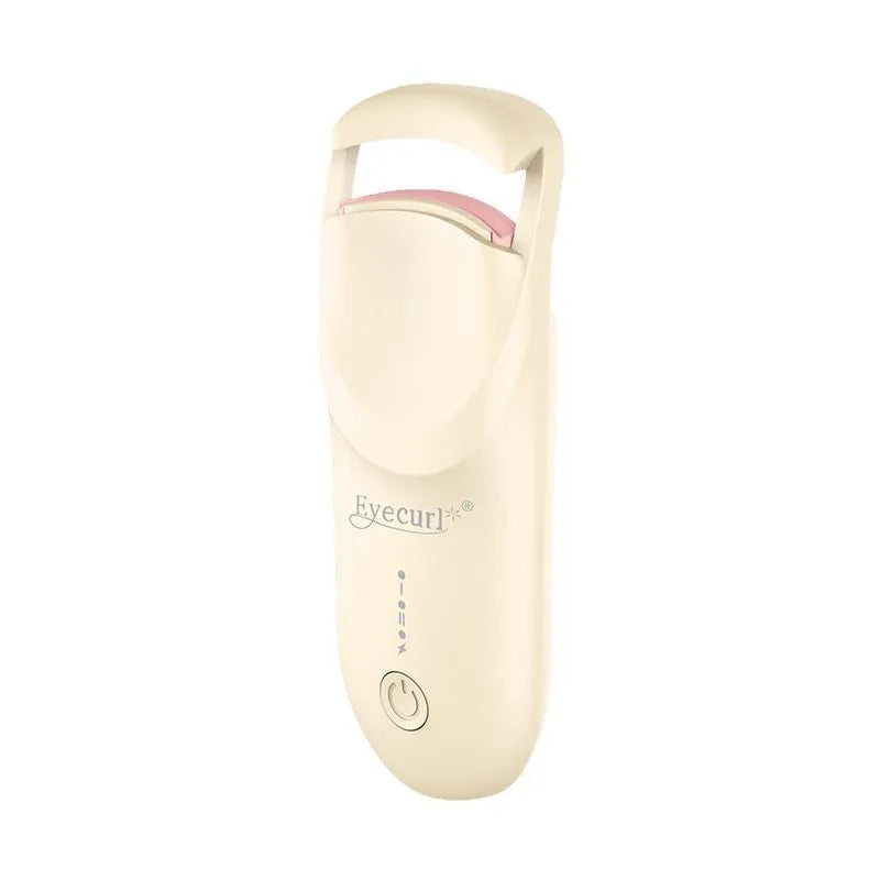 Electric heating eyelash curler with USB charging cable in choice of six colours including apricot, pink and white