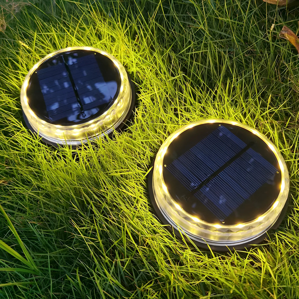 Solar buried light for outdoor lawn and courtyard with 121x121x26mm compact size and AUTO night function