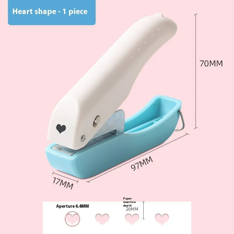 4mm manual embossing punching machine with love heart, star, and round decorative dies for paper craft projects