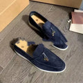 Gommino slip-on loafers with artificial PU upper, rubber sole, and round steel-reinforced toe cap