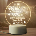 LED night light with acrylic shade on white base showing warm light for bedside decoration