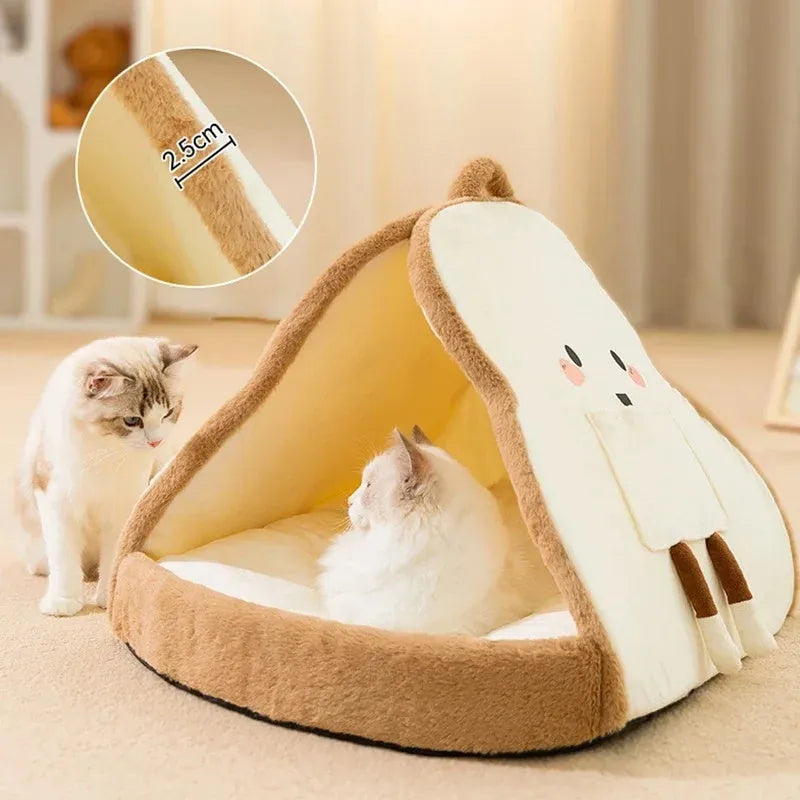 Green cat tent winter warm cozy pet house deep sleeping cave bed for kittens and small puppies