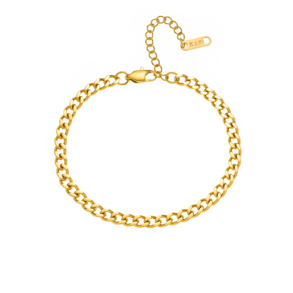 Gold electroplated titanium steel necklace with letter A pendant on 40.5cm chain