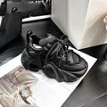 Women's casual sneakers with wedge heels in creamy white colour showing front lace-up closure and round toe