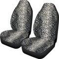 Cow spot leopard print retro style universal car seat covers, two-piece polyester set for front seats.