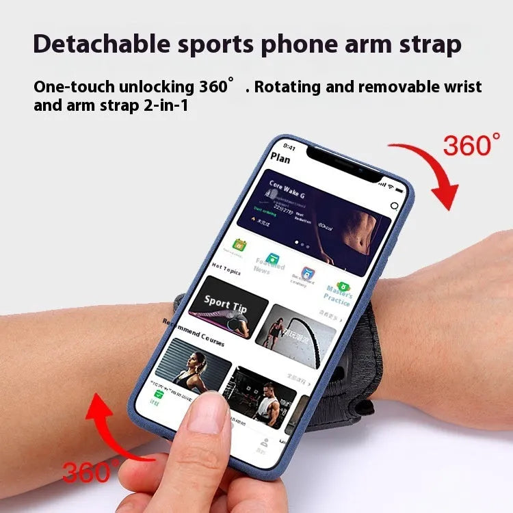 Mobile phone arm bag wrist bag for running cycling sports unisex black army green with 4-7 inch phone holder