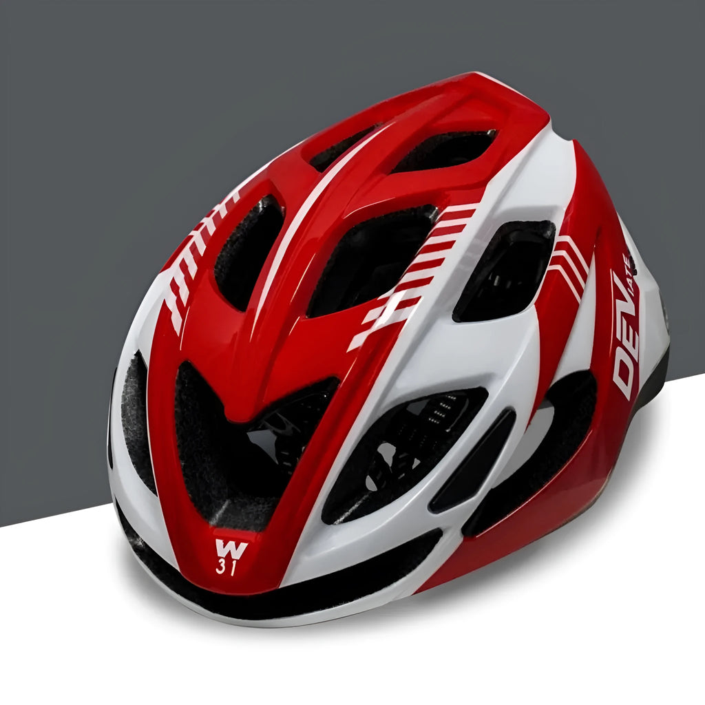 Plus size cycling helmet L size EPS PC ultra light breathable with artistic graphic pattern on a white background