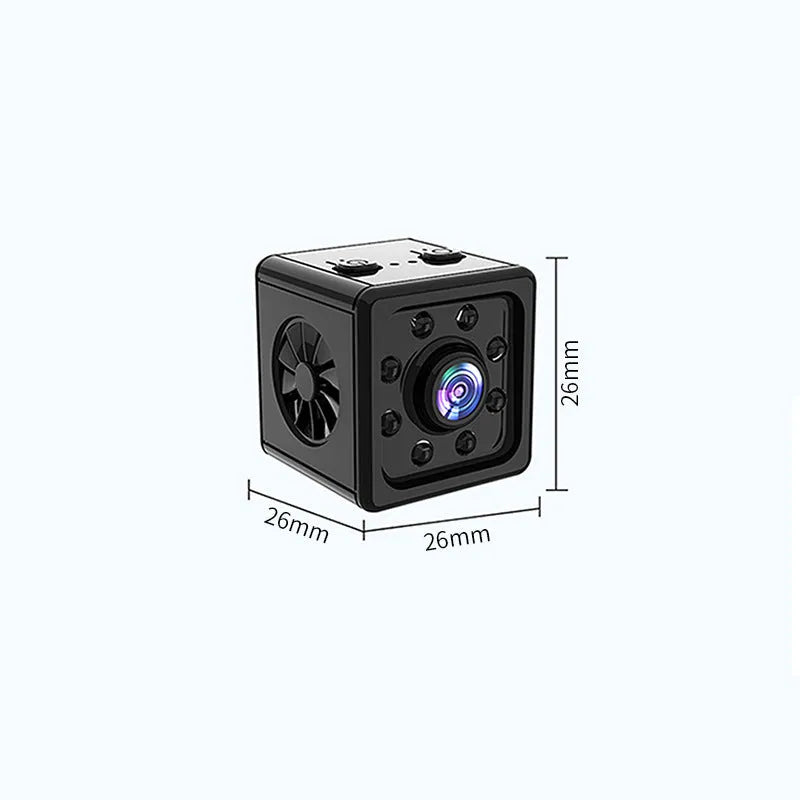 Black square K13 HD network sports camera with bracket on a dark surface.