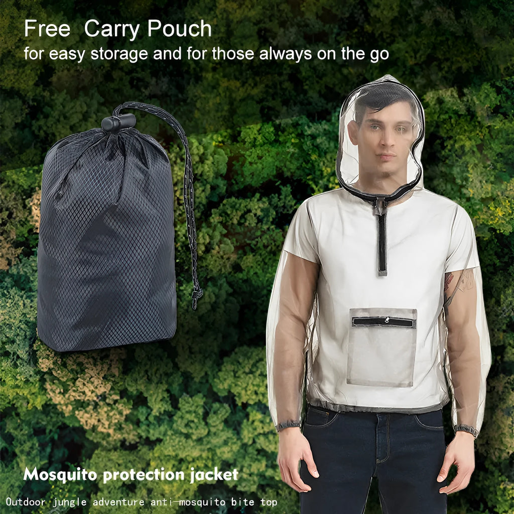 Rayman Jungle Run breathable insect-proof jacket in smoky gray for outdoor mountain climbing and wild fishing