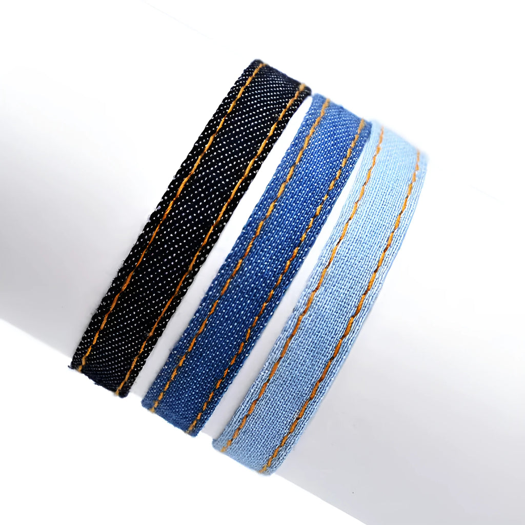 National style denim fabric bracelet strap for travel memorial occasions