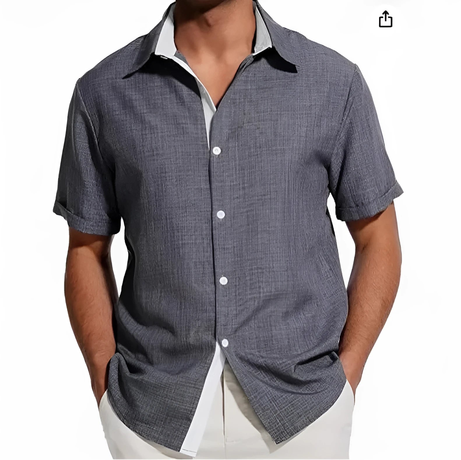 Men's short-sleeved floral print shirt in polyester fabric available in multiple colours and sizes