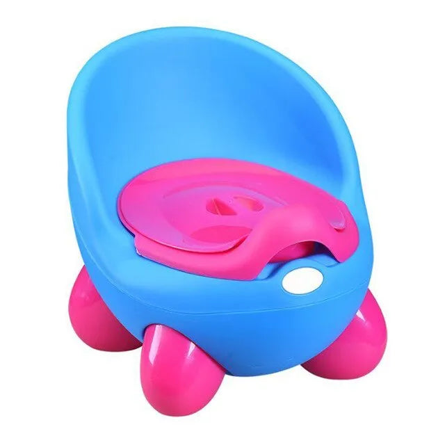 Dandan cartoon baby toilet training potty stool in assorted colours on a white background.