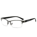 Men's myopia glasses with metal half frame, simple style, available in black colour