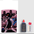 Windproof kerosene lighter with copper case, steel liner, and personalised decorative design options