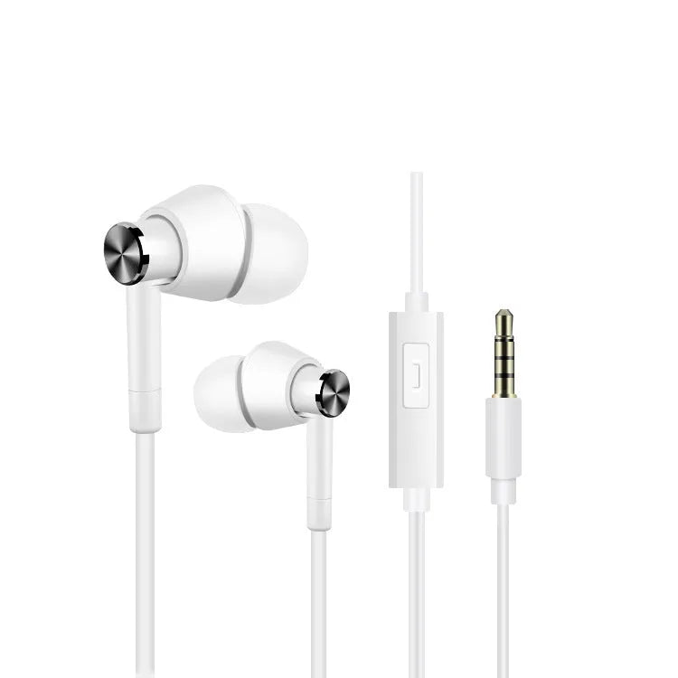 Wired in-ear earphones subwoofer black and white models for computer and phone