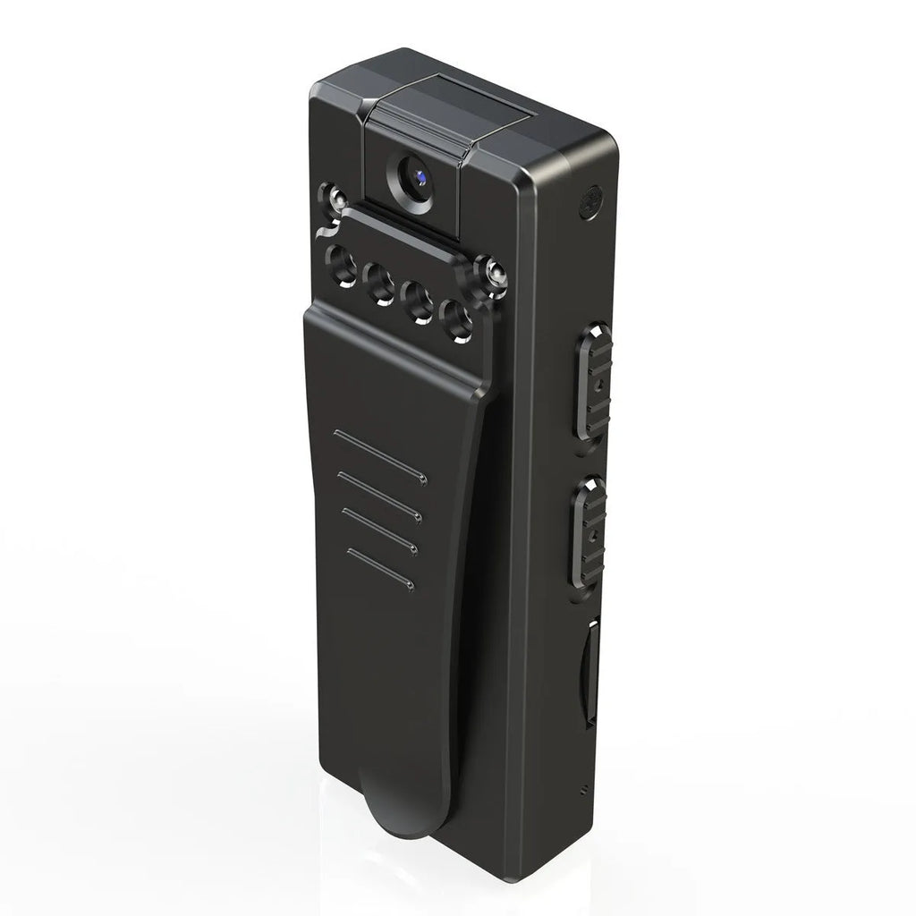 Black 1080p HD security camera with adjustable mount showing night vision capability