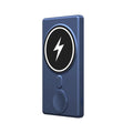 Three-in-one magnetic wireless charging power bank 5000mAh PVC ultra-thin black blue