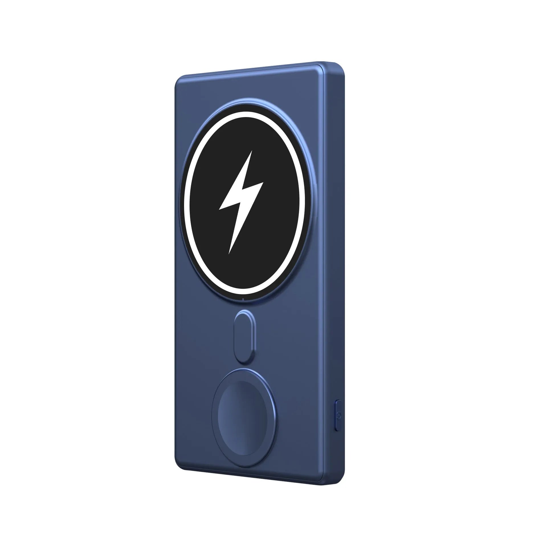 Three-in-one magnetic wireless charging power bank 5000mAh PVC ultra-thin black blue