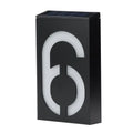 Solar powered LED house number light with IP65 waterproof rating mounted on wall