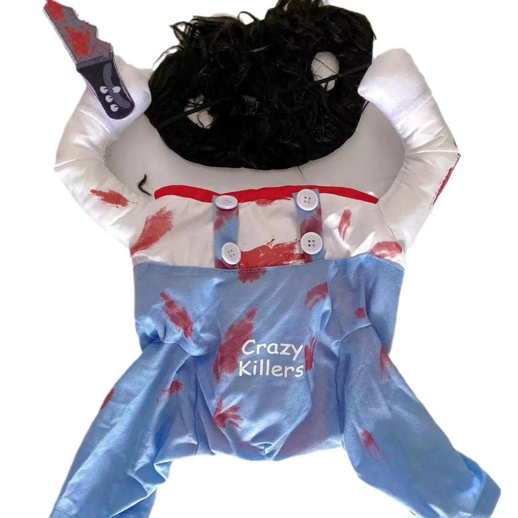 Pet costume in bloody doll colour, polyester one-piece whole clothes design for cats and dogs