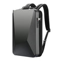Hard shell gaming backpack with PC construction in titanium gold or black colour options