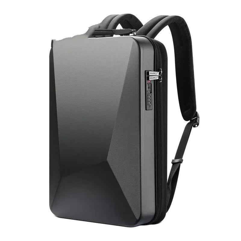 Hard shell gaming backpack with PC construction in titanium gold or black colour options