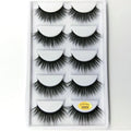 3D mink hair false eyelashes thick section cotton stem 5 pairs natural volume